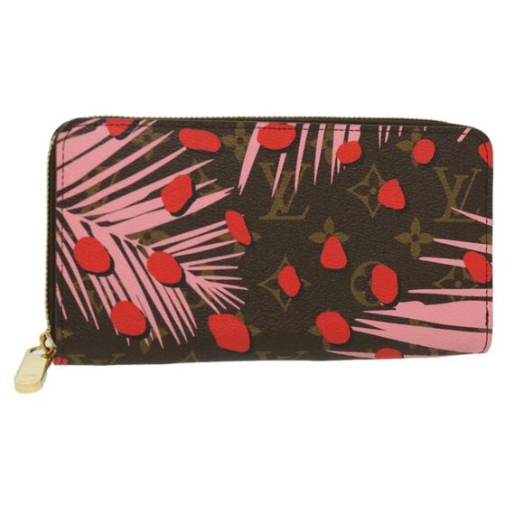Louis Vuitton Handbags - LOUIS VUITTON Monogram jungle dot Zippy Wallet Long Wallet Red Pink Auth 32470SM